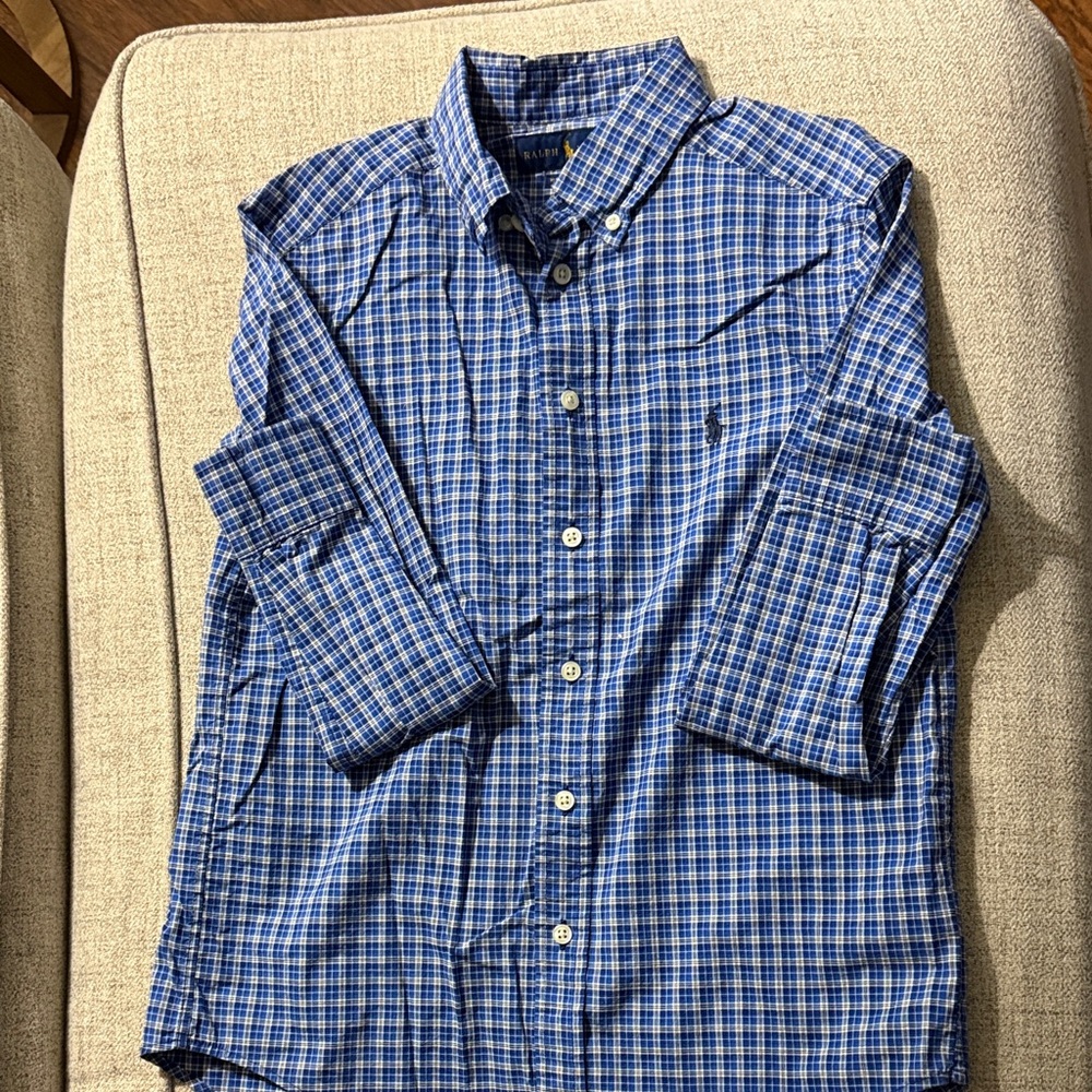 Ralph Lauren Blue Plaid Men's Shirt
